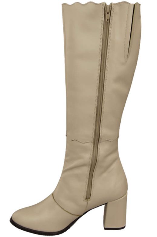 Klassische Damenstiefel, Naturleder, Beige 176 ElitaBut