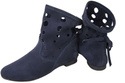 Schuhe Damen-Stiefeletten, natürliches Veloursleder, Marineblau 160 ElitaBut