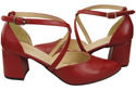 Elegante Rot Ledersandalen mit offener Seite und stabilem Absatz 218 ElitaBut