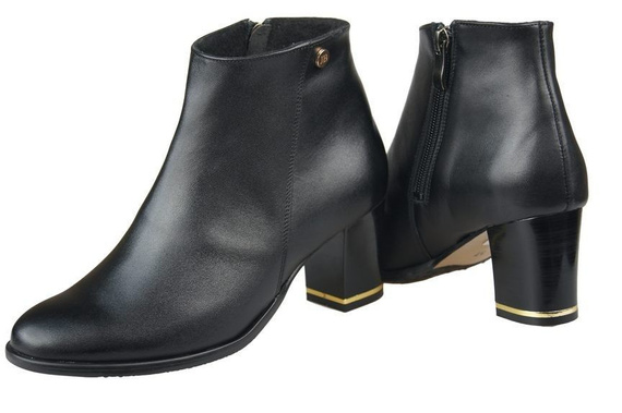 Damenschuhe, wärmend, Naturleder, Schwarz 879 von ElitaBut