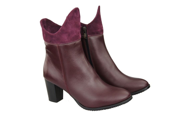 Winter-Damenstiefeletten, Naturleder, Burgunderrot 137 ElitaBut