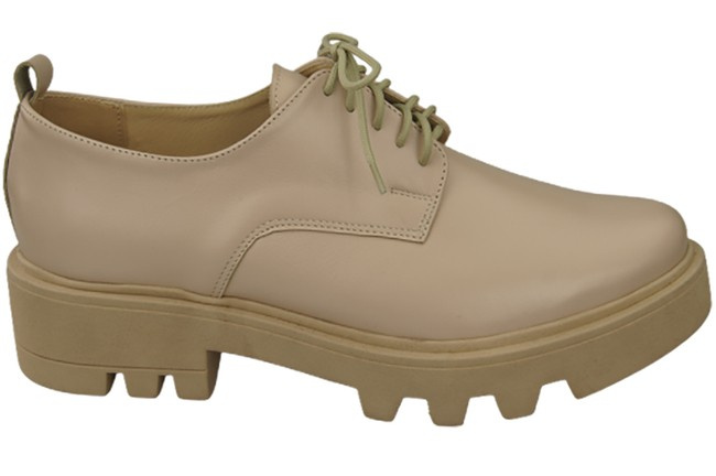 Schuhe Damen Schnürschuhe Cappuccino Hellleder Natur 180 ElitaBut