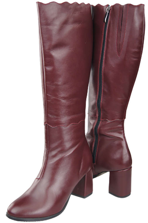 Klassische Damenstiefel, Naturleder, Burgund 176 ElitaBut