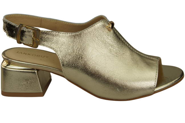 Damenschuhe Sandalen Gold, goldene Schnalle, Naturleder 198 ElitaBut