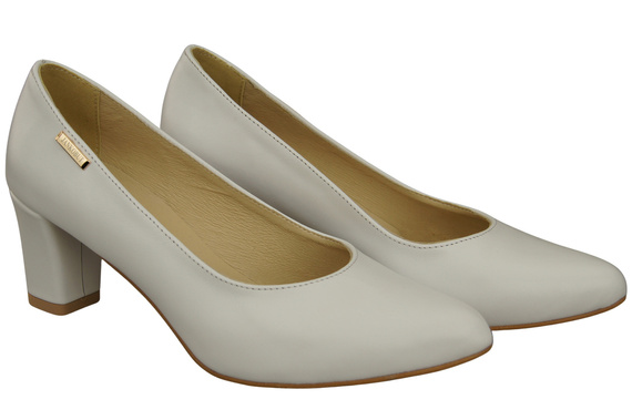 Klassische Glatt Damen Weiß Naturleder Schuhe 213 ElitaBut