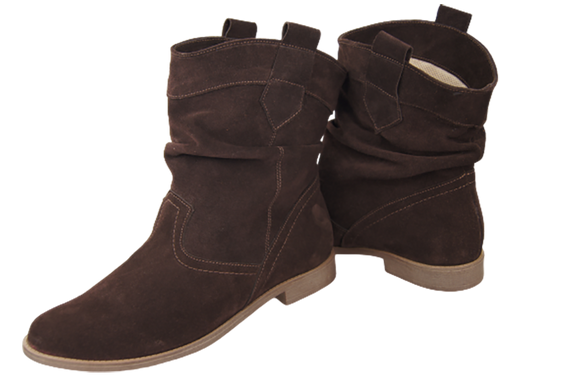 Schuhe Damen Stiefeletten Winter Natursamtleder Schokolade 117 Von ElitaBut