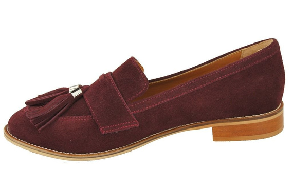 Schuhe Damen Mokassins Naturveloursleder Burgund 134 ElitaBut