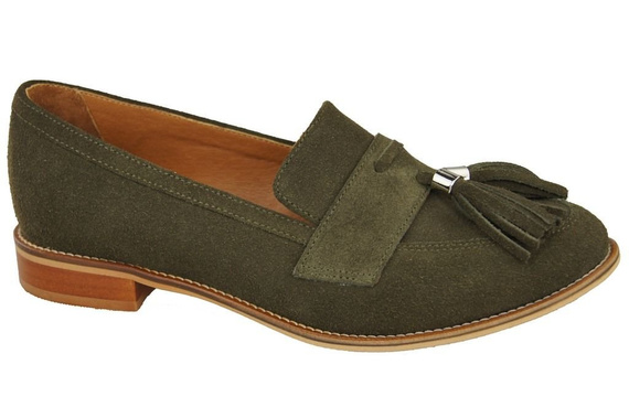 Schuhe Damen Mokassins Naturleder Velours Flasche 134 ElitaBut