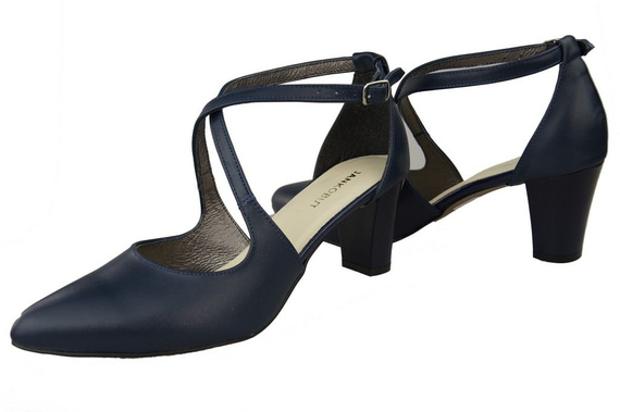 Damenschuhe Sandalen Niedriger Absatz Marineblaues Naturleder 102 ElitaBut