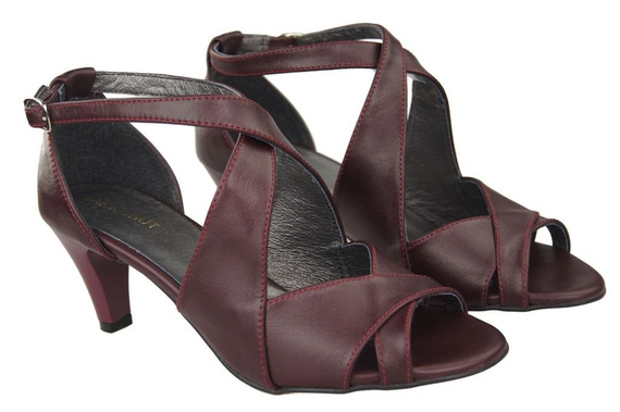 Damenschuhe Burgunderrote Sandalen, Naturleder 130 ElitaBut