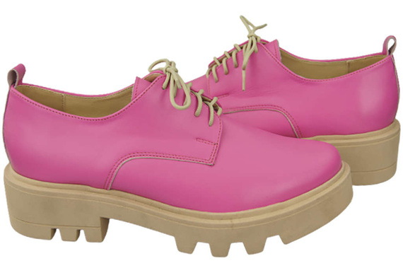 Schuhe Damen Schnürschuhe Fuchsia Leder Natur 180 ElitaBut