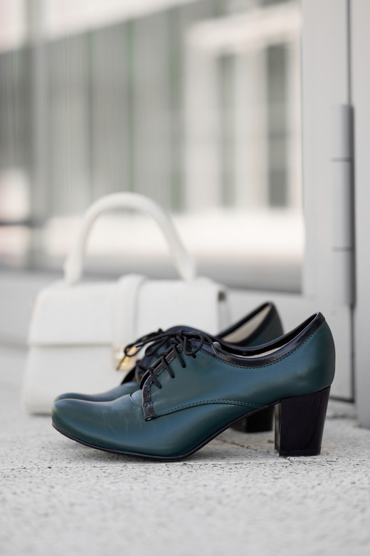 Schuhe Damenschuhe, Schnürschuhe, Naturleder, Malachit 758 ElitaBut