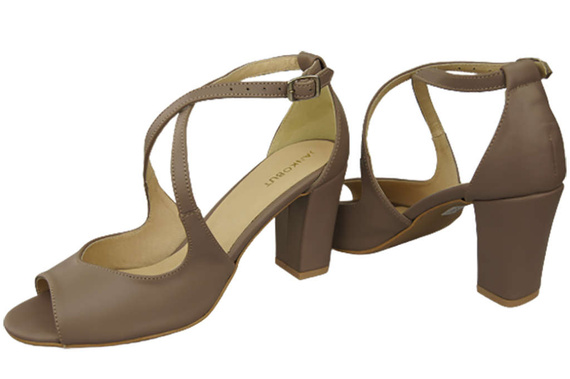 Damenschuhe Cappuccino Sandalen Dunkles Naturleder 186 ElitaBut