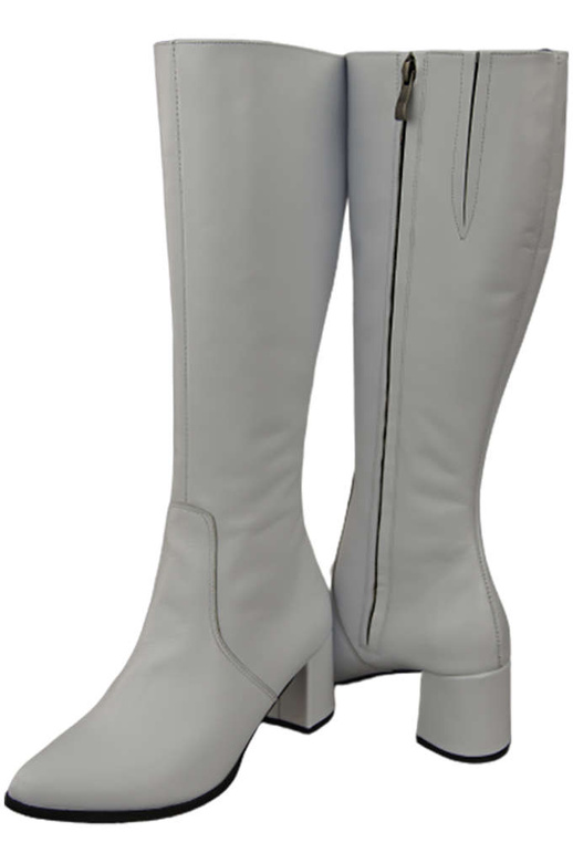 Klassische Damenstiefel, Naturleder, Weiß 175 ElitaBut