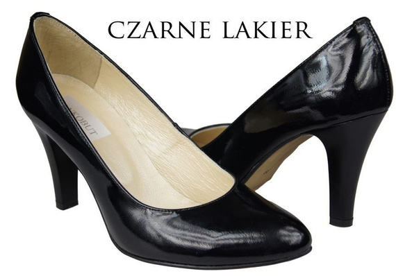 Damenschuhe Pumps Naturleder Schwarz Lack 764 ElitaBut