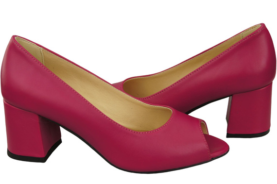 Damenschuhe PEEP TOE Pumps Lila Naturleder mit beschichtetem Absatz 192 ElitaBut