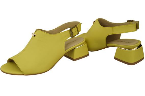 Damenschuhe Zitronensandalen, goldene Schnalle, Naturleder 198 ElitaBut