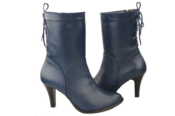 Damenschuhe Frühjahr/Herbst Stiefeletten, Naturleder, Marineblau 978 L ElitaBut