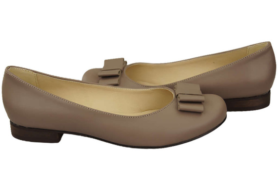 Damen Ballerinas Naturleder Cappuccino Dunkel 702 ElitaBut