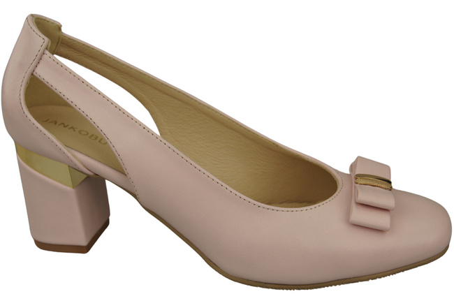 Schuhe Damen Puderrosa Pumps aus Naturleder mit dekorativem Absatz 199 ElitaBut