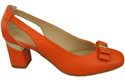 Schuhe Damen Orange Pumps aus Naturleder mit dekorativem Absatz 199 ElitaBut