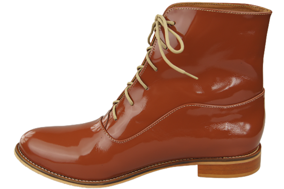 Damenstiefel Frühling/Herbst Naturleder Braun Lack 155 L ElitaBut