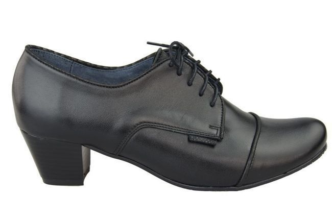 Schuhe Damenschuhe, Schnürschuhe, Naturleder, Schwarz 956 ElitaBut