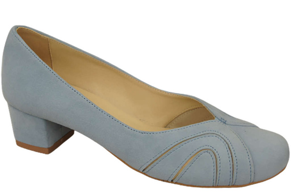 Damenschuhe Pumps aus natürlichem Wildleder Hellblau 786 Z ElitaBut