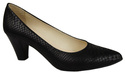Damenschuhe Pumps, Naturleder, Schuppenmotiv, Schwarz 927 ElitaBut
