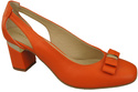 Schuhe Damen Orange Pumps aus Naturleder mit dekorativem Absatz 199 ElitaBut
