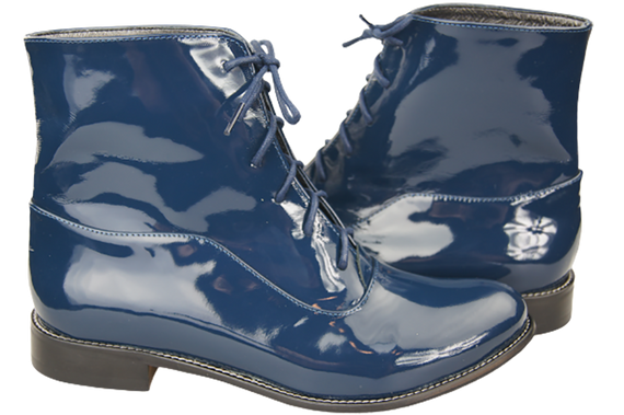 Damen Stiefeletten Frühling/Herbst Naturleder Marineblau Lack 155 L ElitaBut