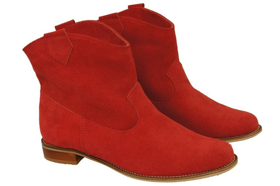 Damenstiefel Frühling / Herbst, Naturveloursleder, Rot 132 L ElitaBut