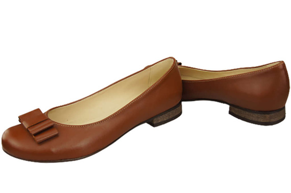 Damen Ballerinas, Naturleder, Braun 702 ElitaBut