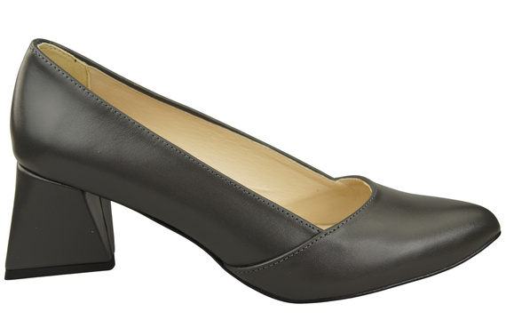 Damen Pumps Graphit Echtleder Spitz Zehen Absatz ElitaBut 221