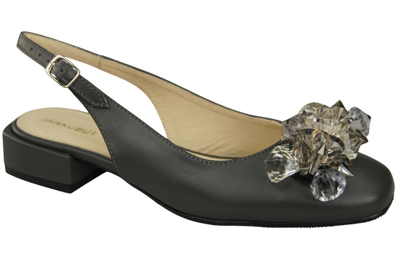 Damen Schuhe Graphit Sandalen mit Kristallen Naturleder 215 ElitaBut
