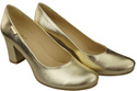 Klassische Damen Gold Leder Mandel Nase Pumps 201 ElitaBut
