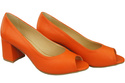 Damenschuhe PEEP TOE Pumps Orange Naturleder mit beschichtetem Absatz 192 ElitaBut