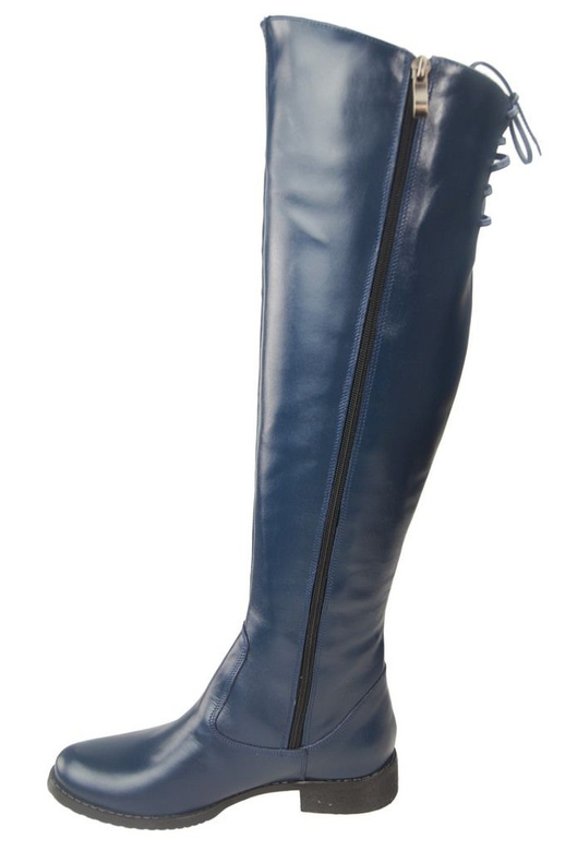 Schuhe Damenstiefel Stiefel Overknee-Stiefel Naturleder Marineblau 121 ElitaBut