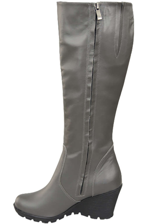 Damenschuhe Keilstiefel, Naturleder, Graphit 745 ElitaBut