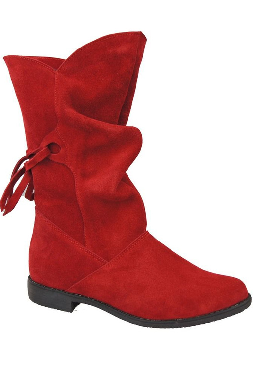Damen-Winterstiefel, natürliches Veloursleder, Rot 999 von ElitaBut