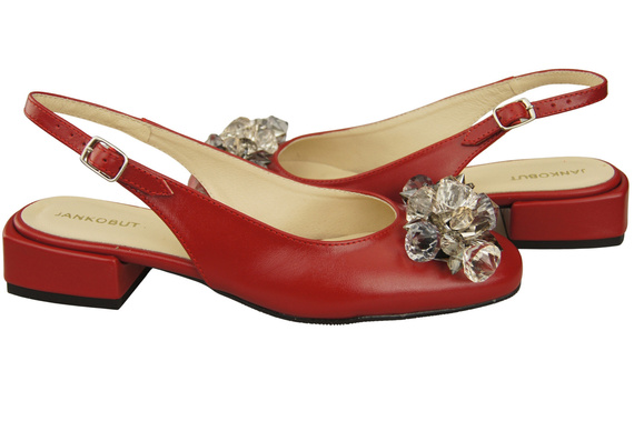 Damen Schuhe Rot Sandalen mit Kristallen Naturleder 215 ElitaBut