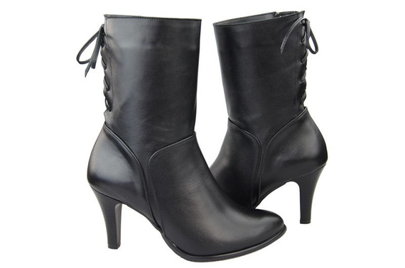 Damenschuhe Stiefeletten Frühling/Herbst, Naturleder, Schwarz 978 L ElitaBut