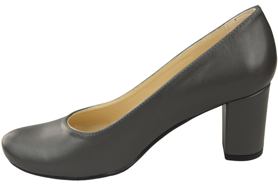 Klassische Damen Graphite Leder Mandel Nase Pumps 201 ElitaBut