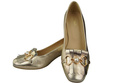 Damenschuhe Pumps mit Fransen verziert, Gold, Naturleder 195 ElitaBut