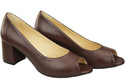 Damenschuhe PEEP TOE Chocolate Pumps Naturleder mit beschichtetem Absatz 192 ElitaBut
