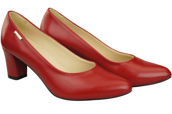 Klassische Glatt Damen Rot Naturleder Schuhe 213 ElitaBut