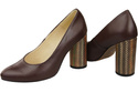 Damenschuhe Schokoladenpumps Naturleder Bunter Zierabsatz 194 ElitaBut