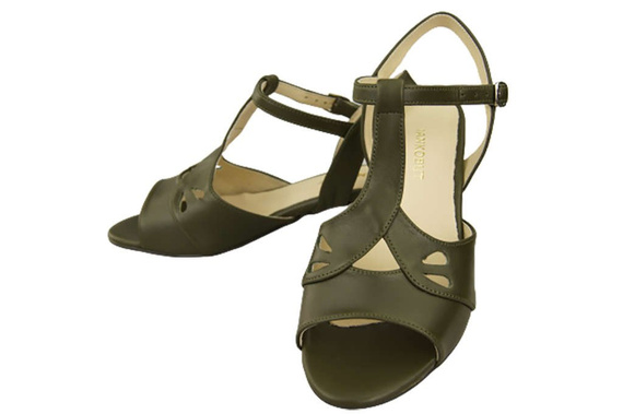 Damenschuhe Olivgrüne Sandalen, Naturleder 169 ElitaBut
