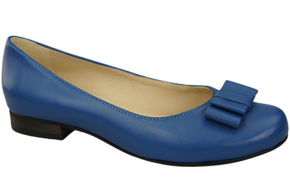 Ballerinas für Damen, Naturleder, Blau 702 ElitaBut