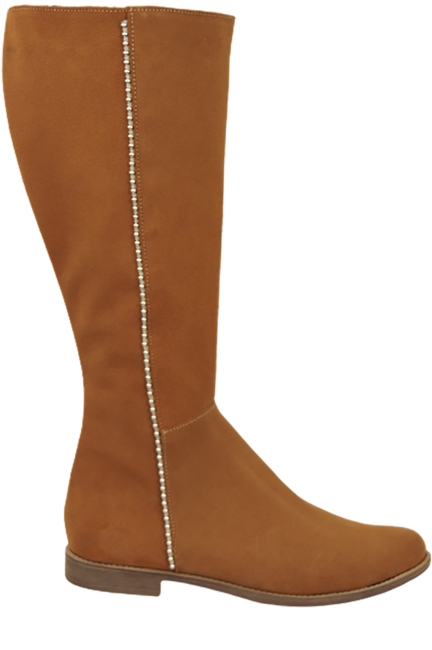 Schuhe Damenstiefel, Naturleder, Velour 153 Caramel ElitaBut